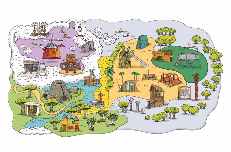 Story Worlds and Garden map by Aleksei Bitskoff.