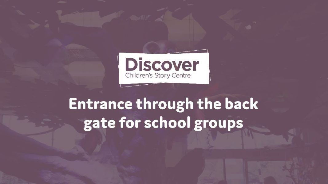 Entrance through the back gate for school groups