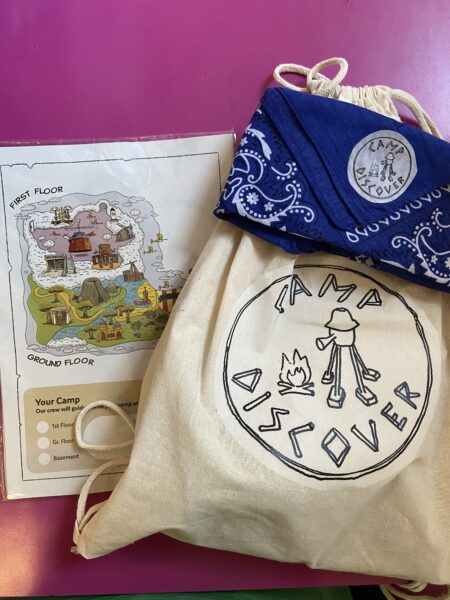 Pick up your special sleepover bag and map